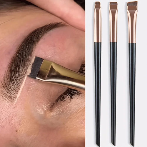 3pcs Makeup Brush Set,Blade eyeliner brush fine oblique head eyebrow brush outline eyeliner ultra-thin eye shadow brush makeup b