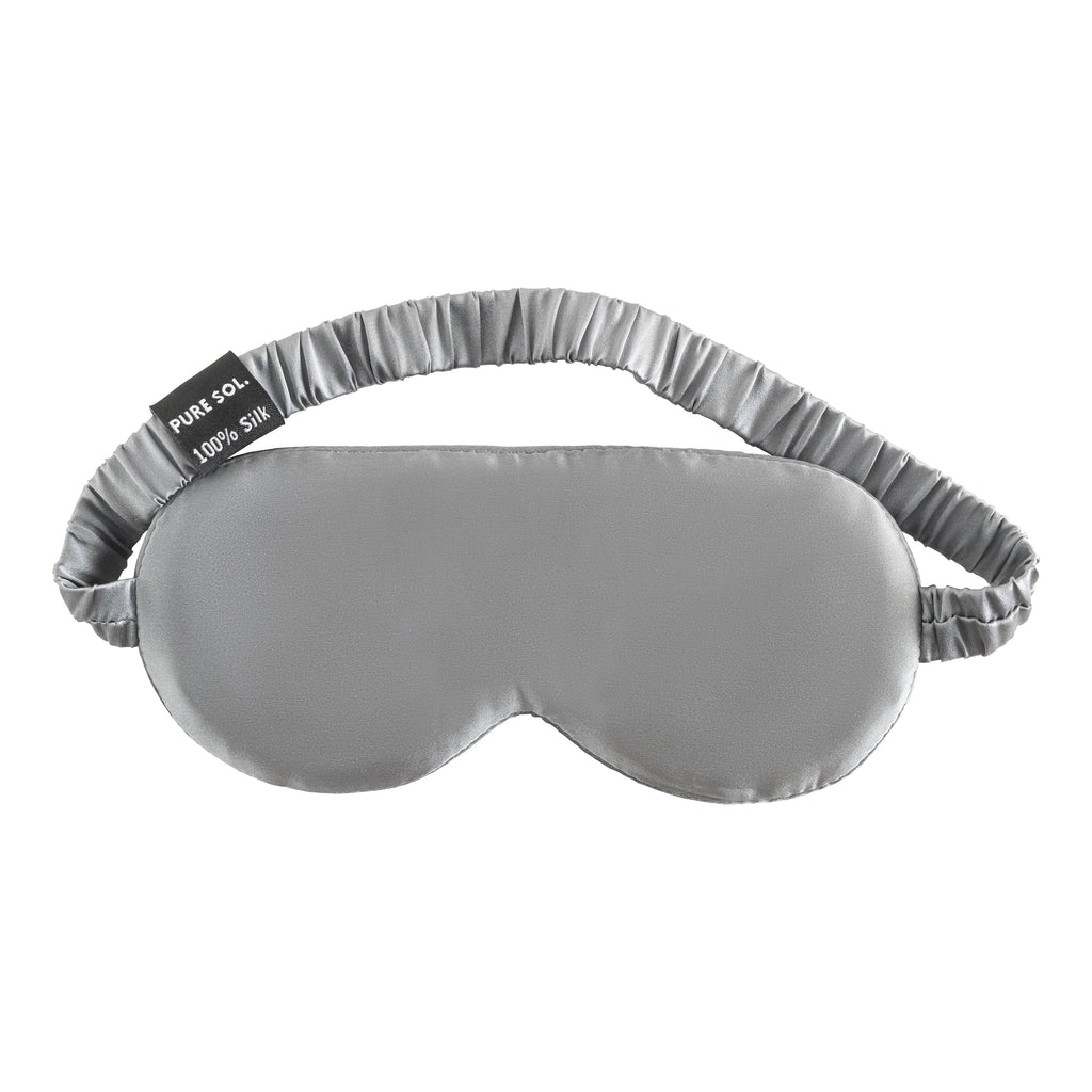 PURE SOL. Silk Sleep Eye Mask - Silver